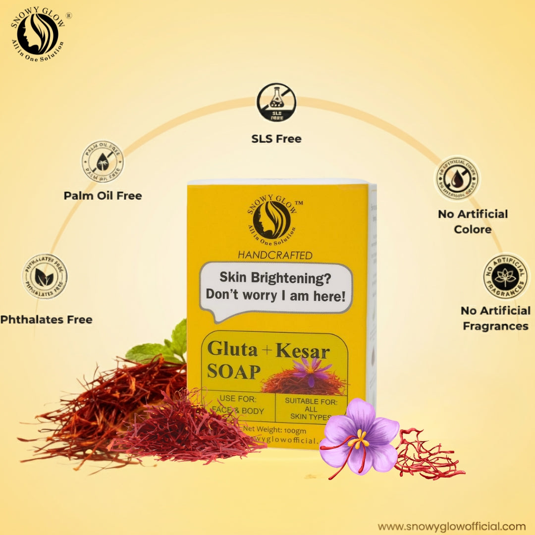 Gluta + Kesar Soap(Pack of 3) | Brightening Instant Glow