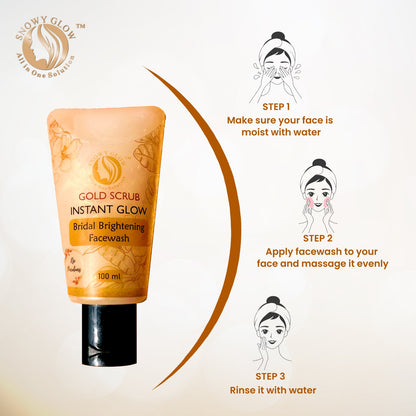 Bridal kesar glow brightening cream, 24k gold face wash