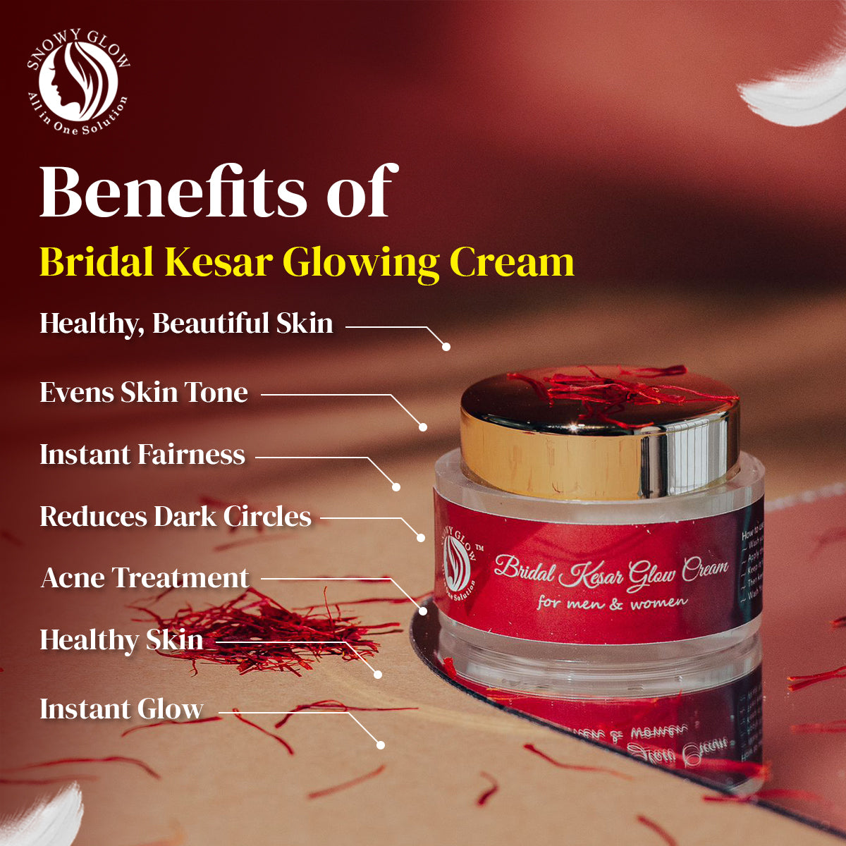 Bridal kesar glow brightening cream, 24k gold face wash