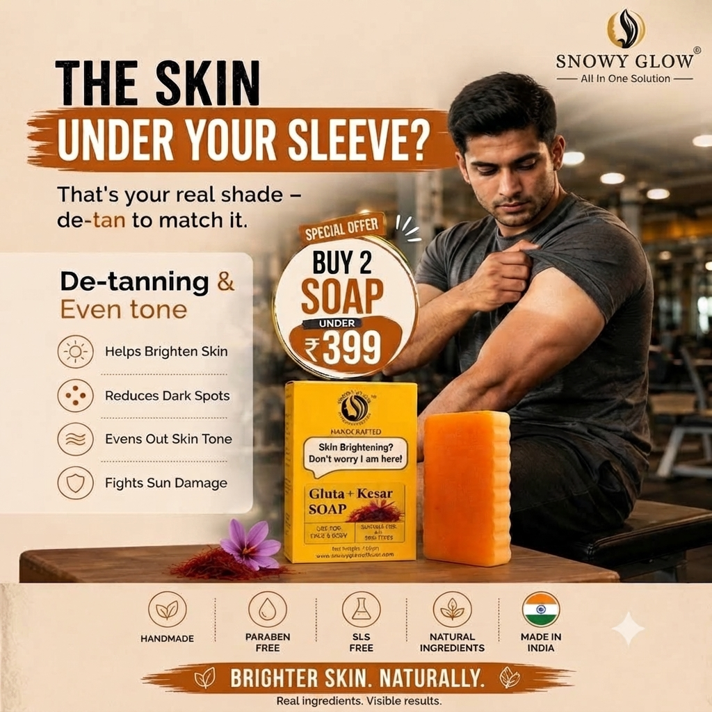 Gluta + Kesar Soap(Pack of 2) | Brightening Instant Glow + Tan Removal Soap