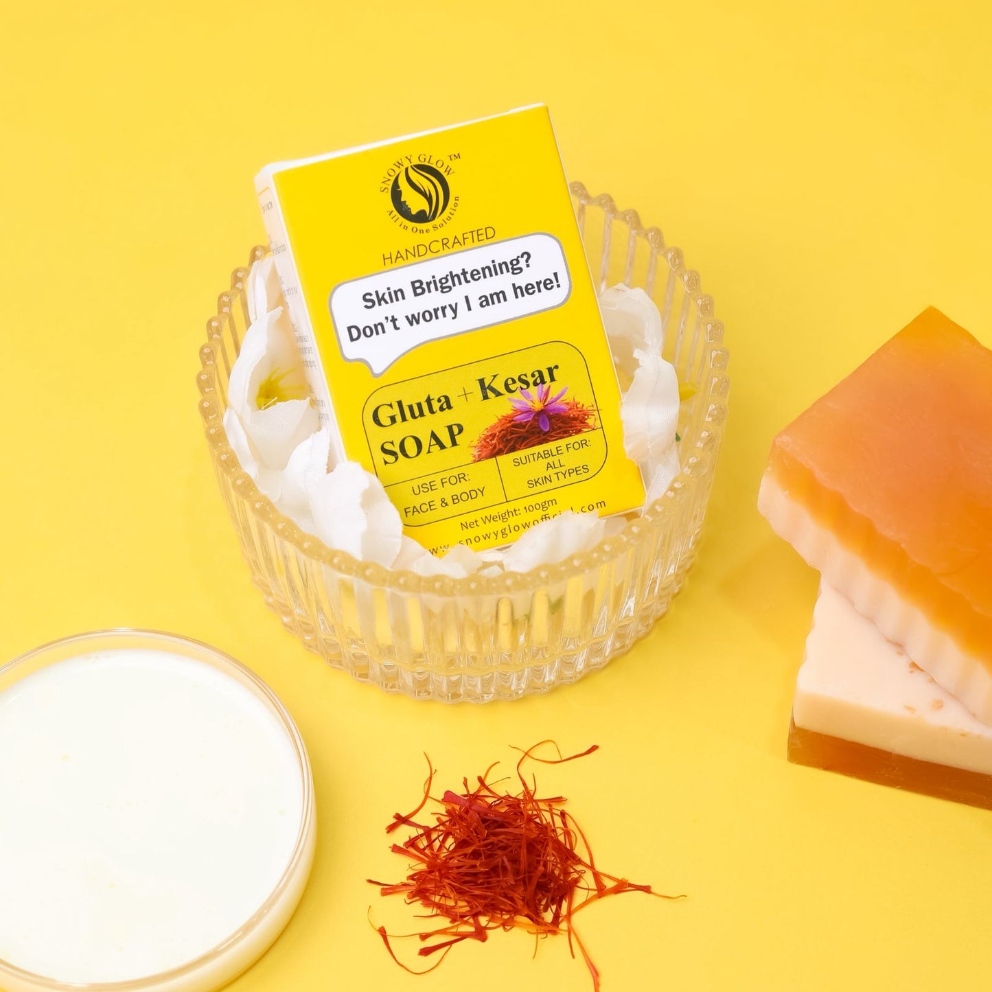Snowy Glow Gluta + Kesar Soap (100gm)