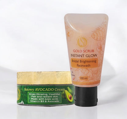 Avocado Night Brightening Cream & 24k Gold Facewash