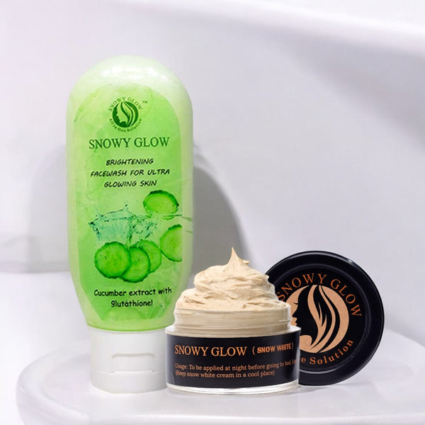 Night repair brightening cream + Cucumber face-wash for ultra glowing – Snowy Glow